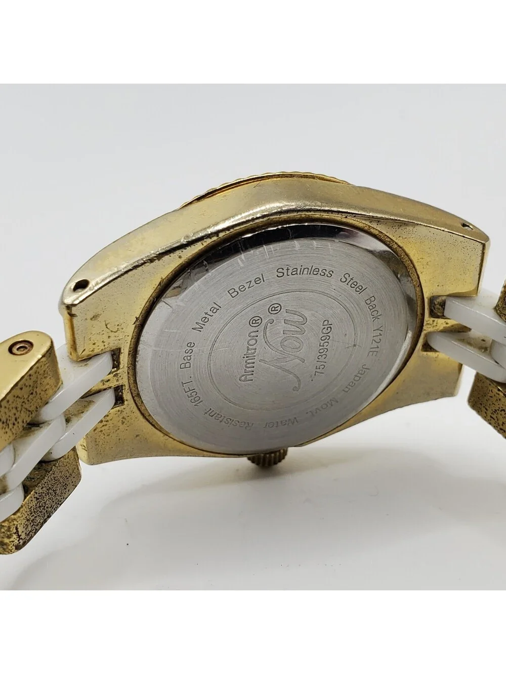 Armitron Now Ceramic Watch Women New Battery Gold-Tone 27mm